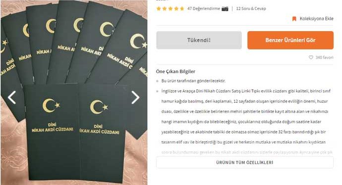 Online ‘İmam Nikahı Cüzdanı’ satışı: Tepkilerden sonra kaldırıldı